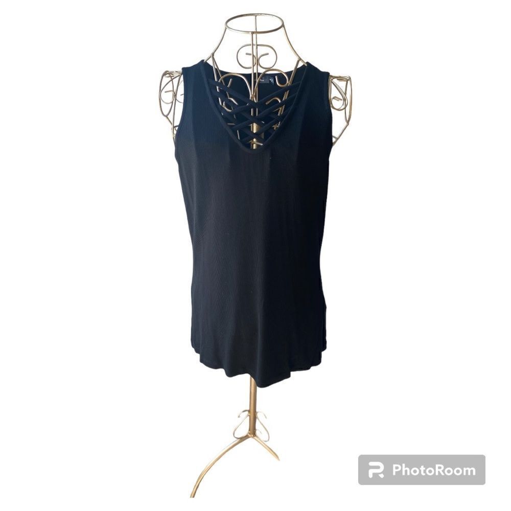 Doe & Rae black cutout detail sleeveless